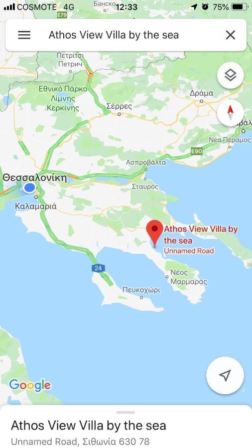 Athos View Villa By The Sea Ormos Panagias Exterior foto